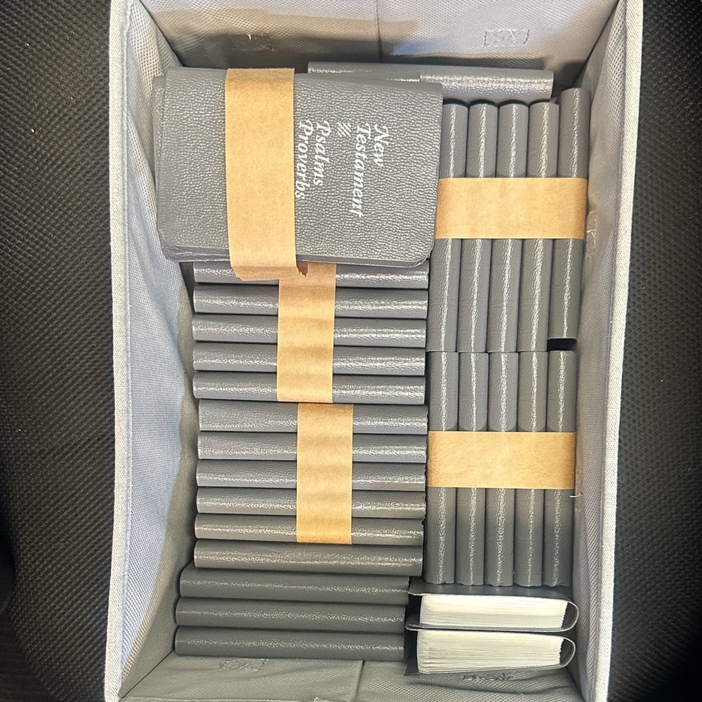 Gray New Testament Bibles Set, 36 mini Bibles travel size